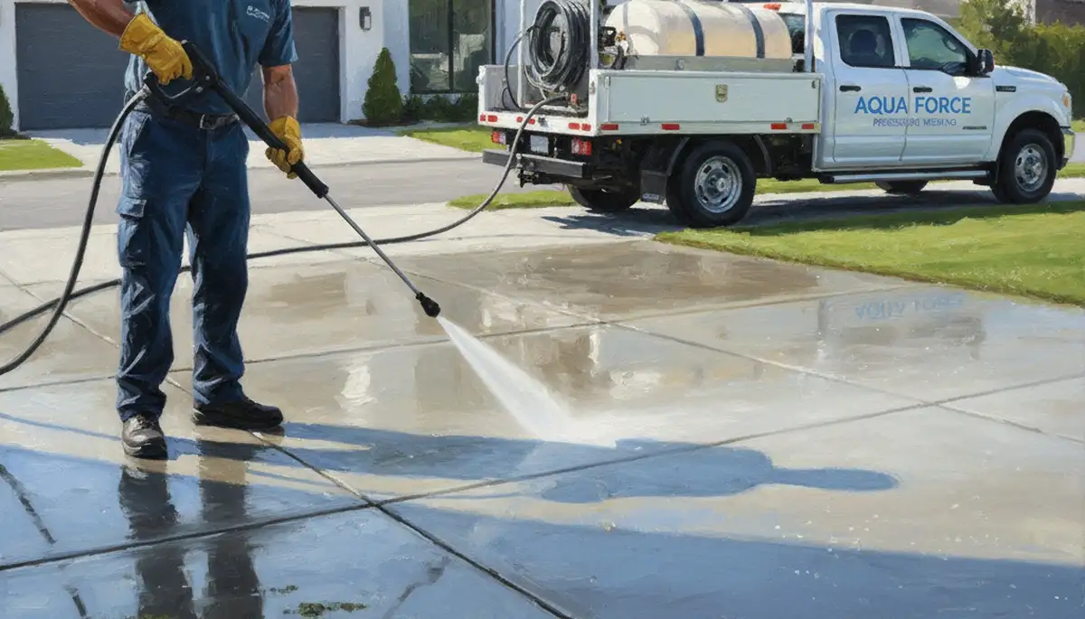 Concrete pressure cleaning in Palm Springs, CA for driveways, patios, and walkways