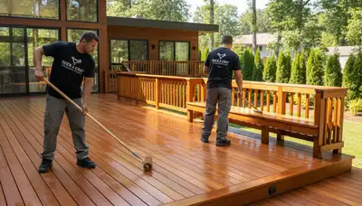 Deck staining service in Palm Springs, CA to protect wood from harsh desert sun