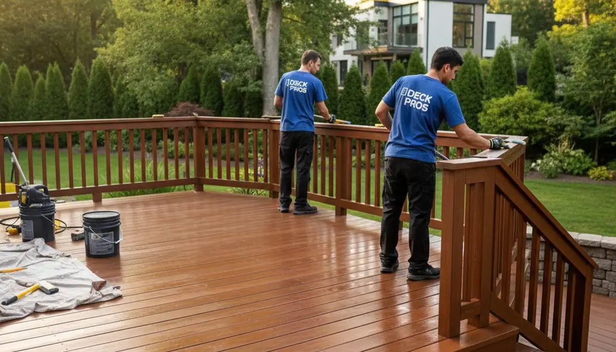 Deck staining in Palm Springs, CA to protect wood from harsh desert sun