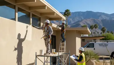 Palm Springs, CA painting contractor completing professional residential painting service