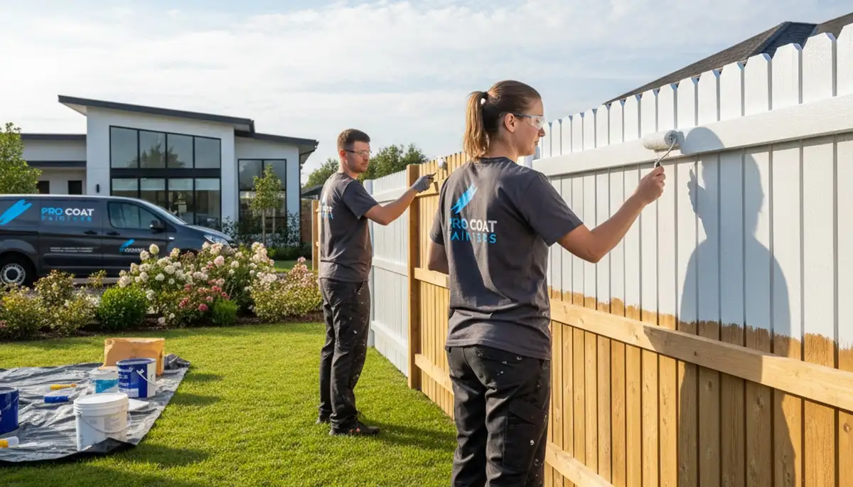 Fence painting service in Palm Springs, CA using UV-resistant coatings for desert protection