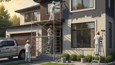 House painters applying exterior paint in Palm Springs, CA for desert heat protection