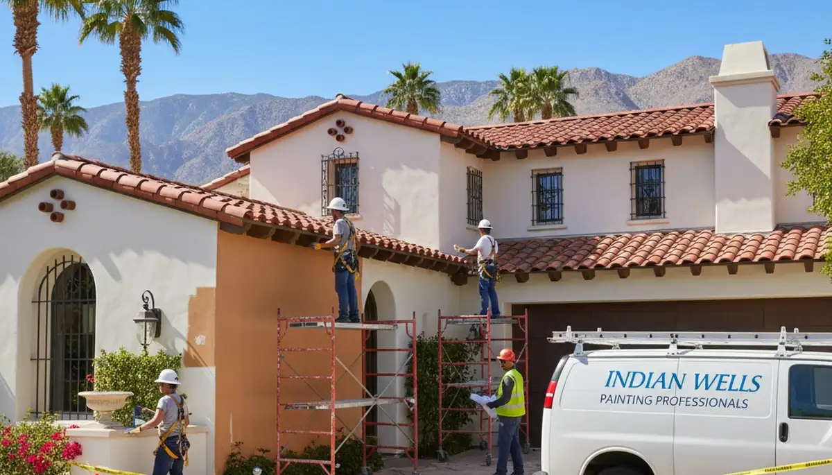 Palm Springs, CA painting contractor team on a residential exterior paint project