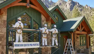 Palm Springs, CA painting company team preparing a residential exterior paint project