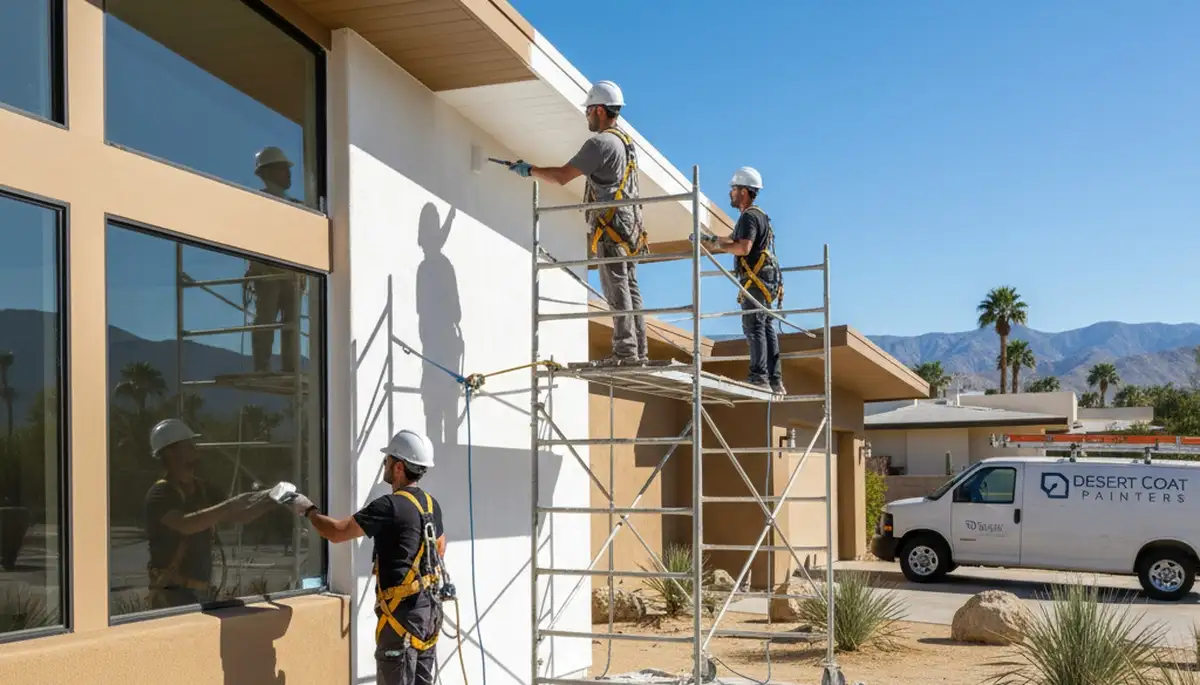 Professional painter in Palm Springs, CA applying interior paint for a residential painting project