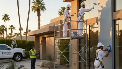 Palm Springs, CA painting contractor at a residential exterior paint project