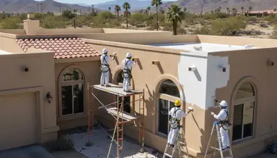 Palm Springs, CA painting contractor on a residential exterior project